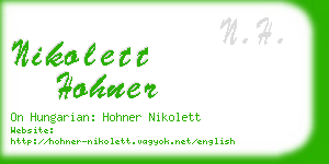 nikolett hohner business card